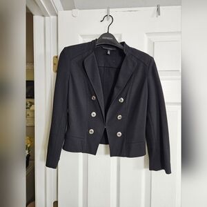 White House Black Market Black Blazer with Silver Buttons Size 0